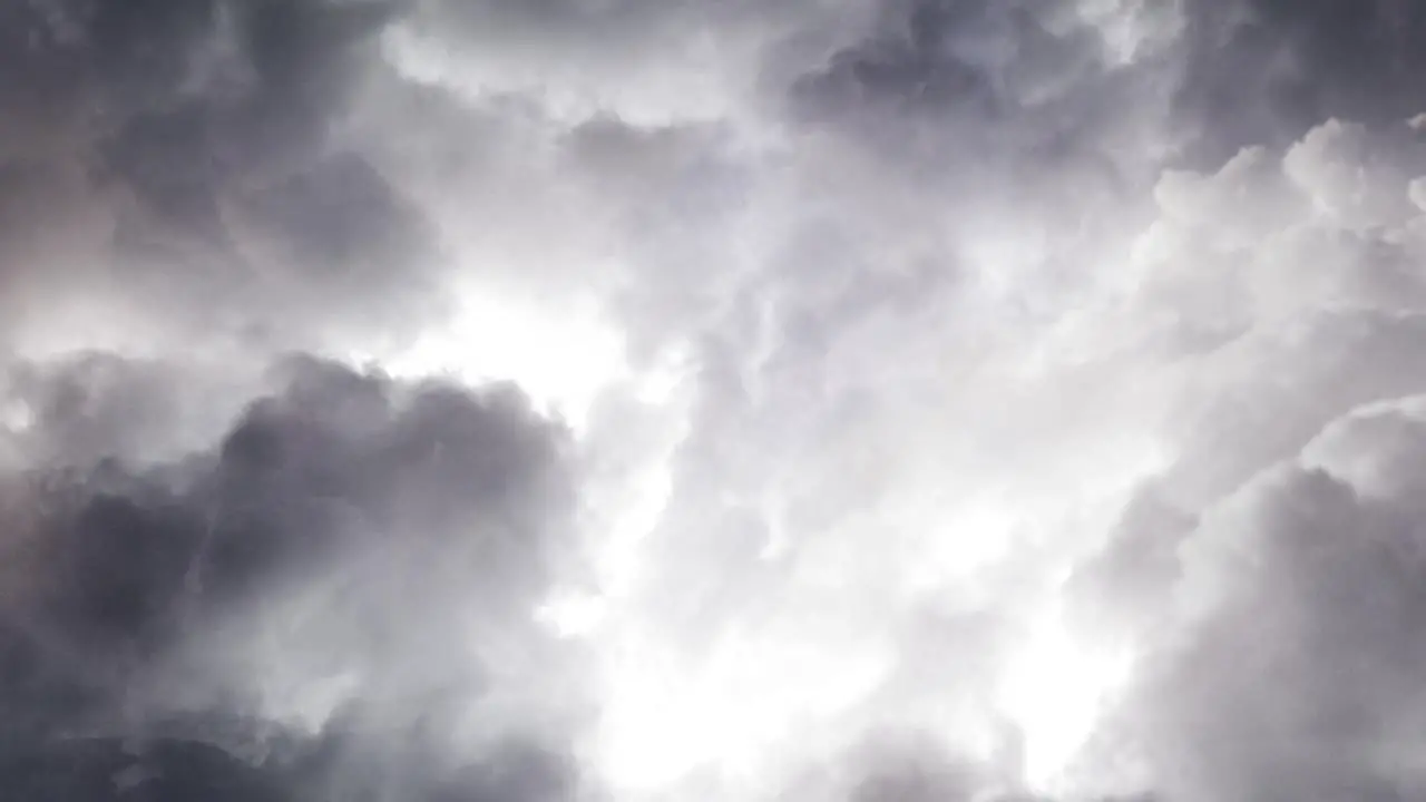 4k view of a thunderstorm that occurs inside the cumulonimbus cloud