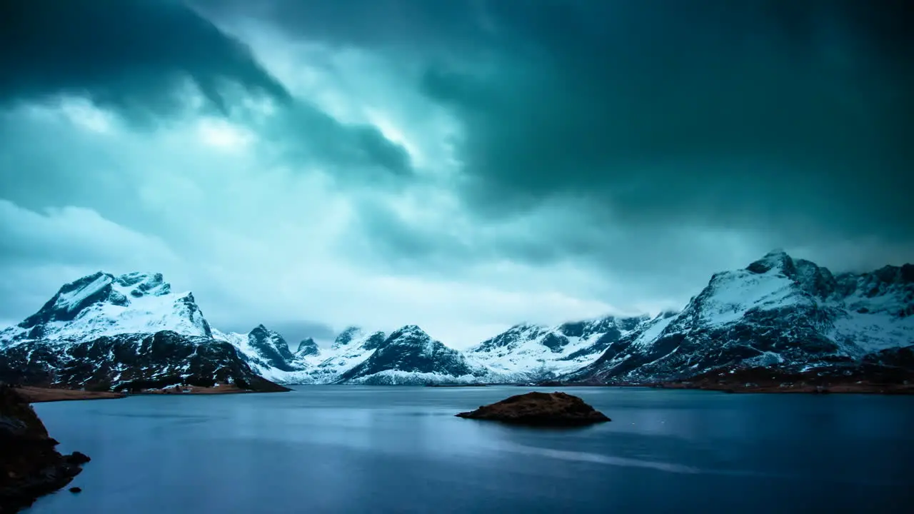 Cinematic dramatic and brooding timelapse in the Lofoten islands