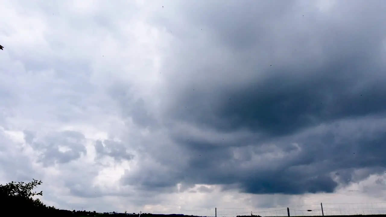 Motiontimelapse of stormy weather at the countryside in Germany