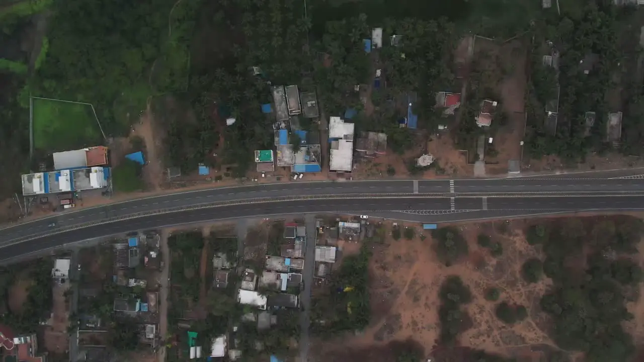 Vertical shot of highway in India