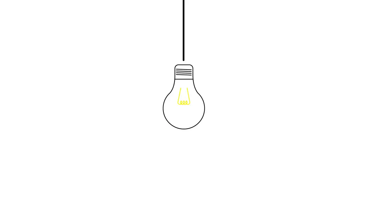 Light bulb turns on Animated motion graphic illustration