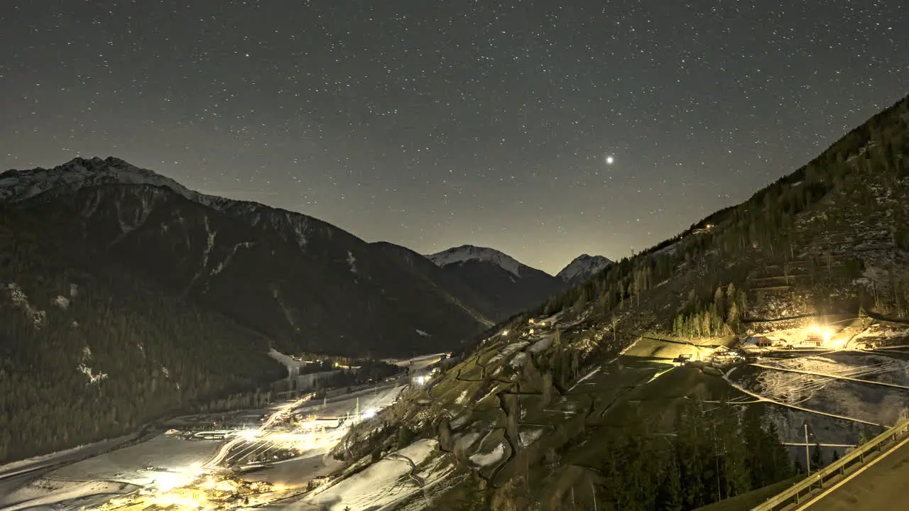 Time Lapse of Sankt Walburg in Ultental during a clear night