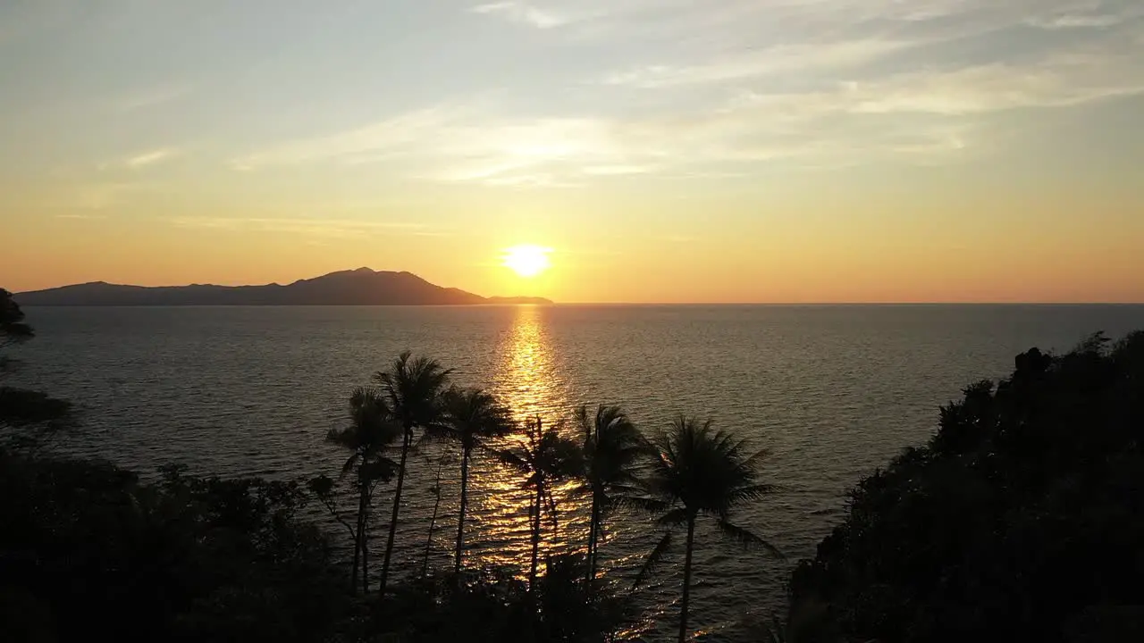 Excellent Aerial Shot Of The Sunset On A Remote Island In Raja Ampat Indonesia