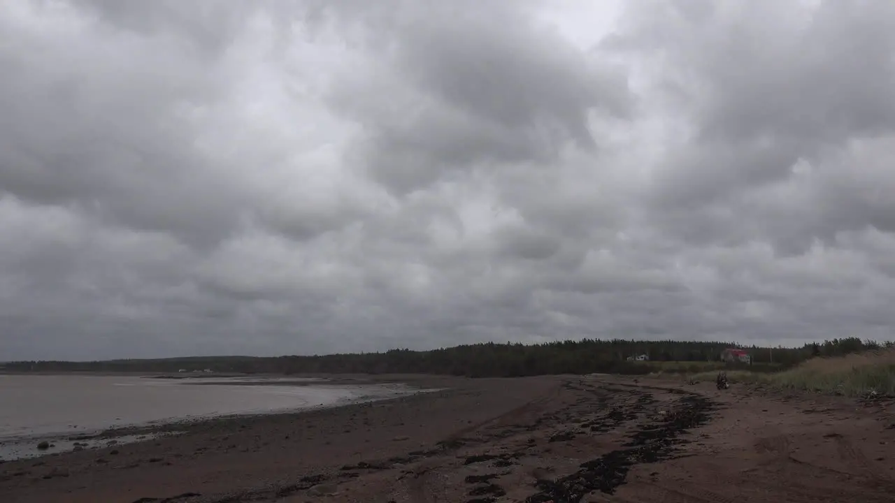 Canada Bay Of Fundy Cape Chignecto North Beach Clouds Time-Lapse