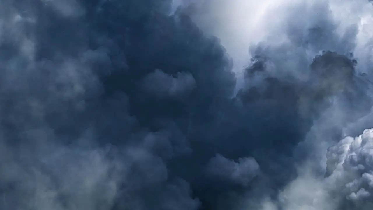 point of view cumulus clouds are moving closer in the sky with a thunderstorm