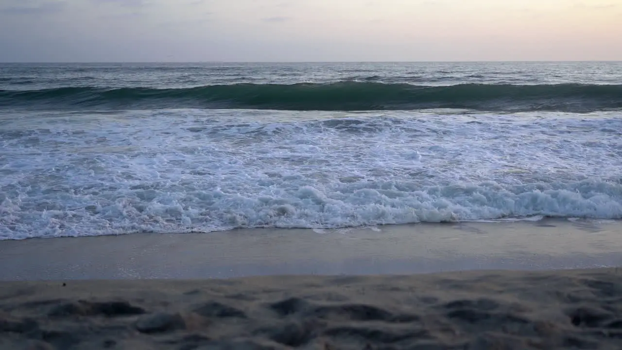 Slow-motion footage of the pacific ocean at a Southern California beach