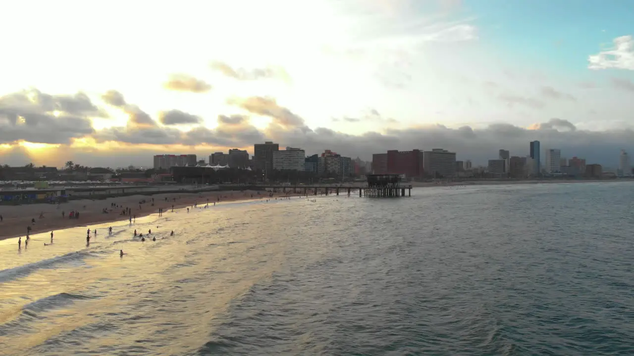 Durban wide 4k beach shot