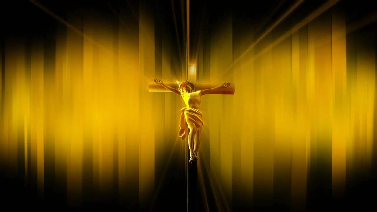 Animated Christ on Cross Golden