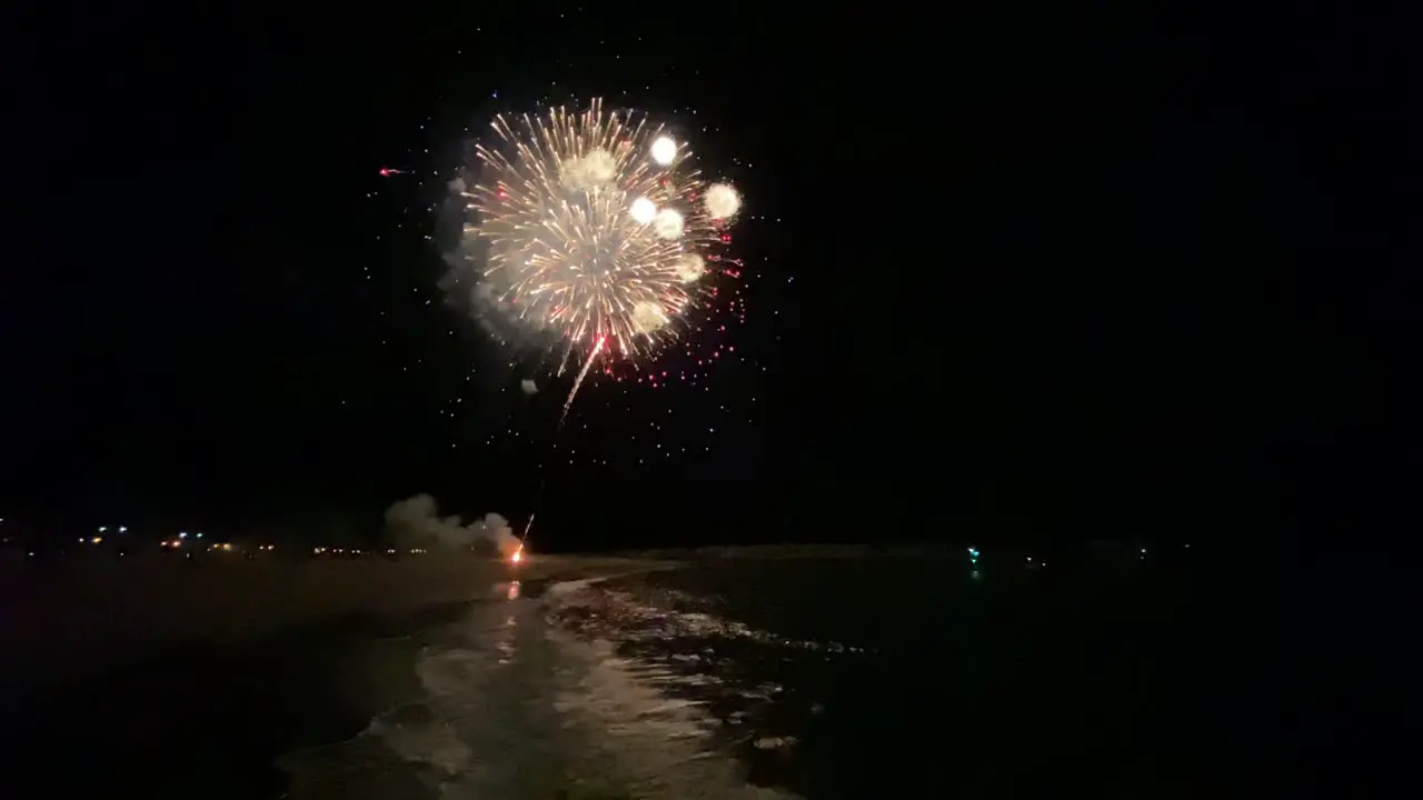 Fireworks Are Set Off On Ventura Harbor California