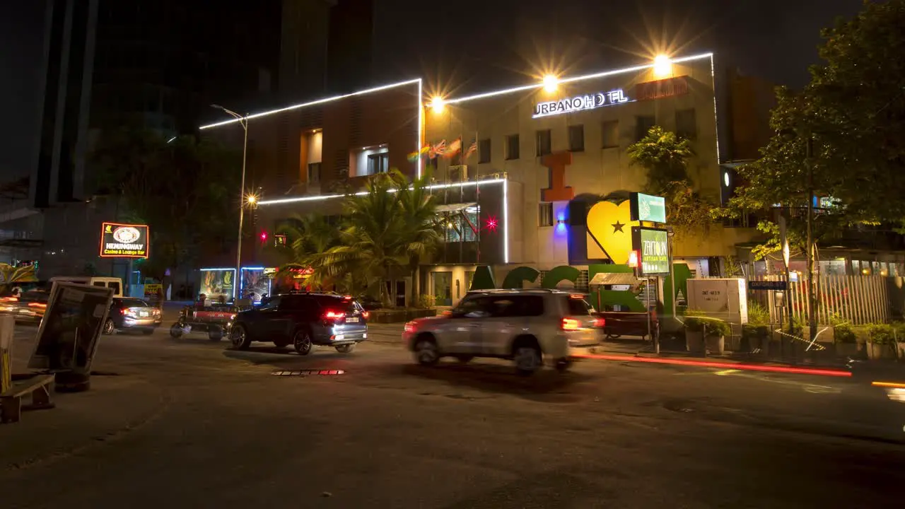 Night Timelapse of Osu Accra Oxford Street Economic Center