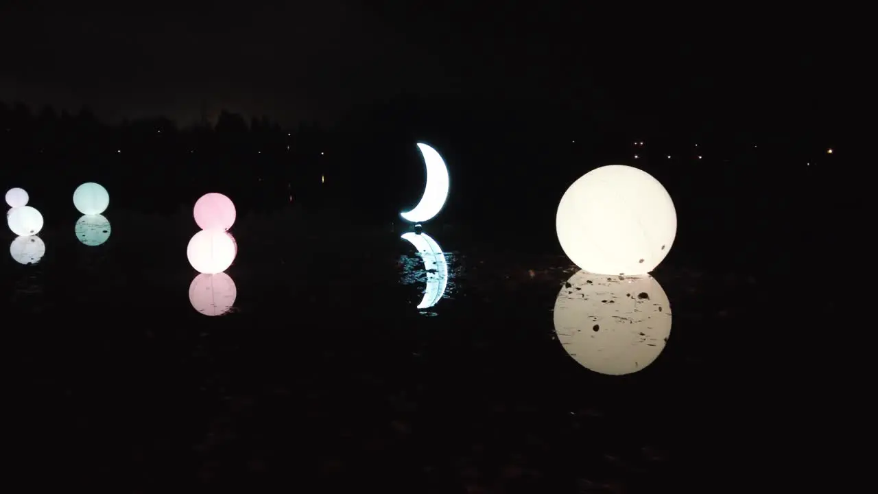 moon light art decoration on lake glow festival 2022 Eindhoven high tech campus