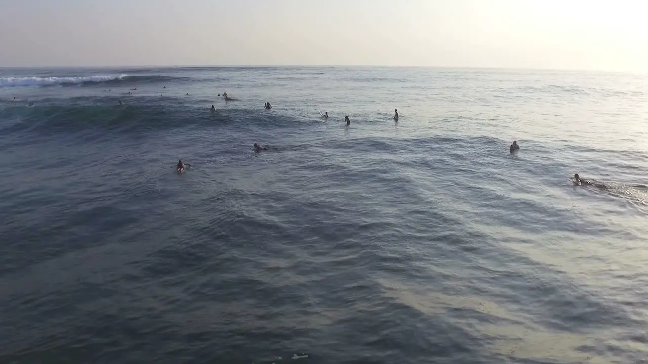 Aerial View Of Surfers On Surfboards In Rough Sea 2