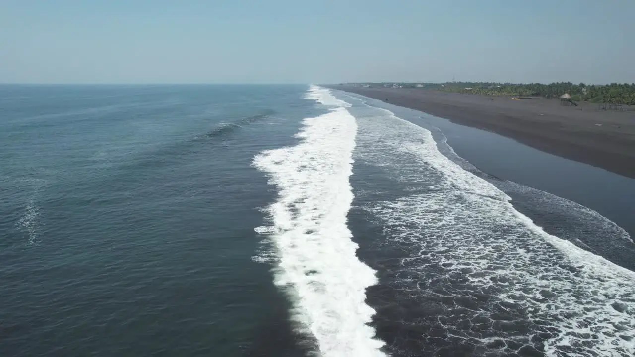 Drone Flying over pacific ocean waves