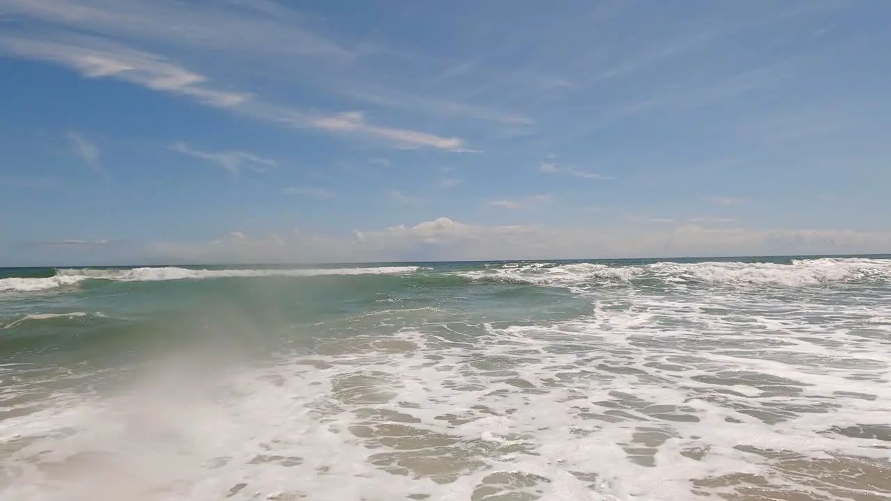 Rising out of the surf above the surface of the sea on a sunny summer day in Nags head on the outer banks in north carolina