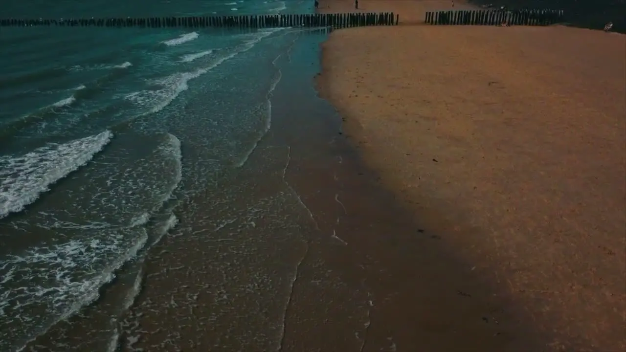 Drone shot of the beach in the Netherlands