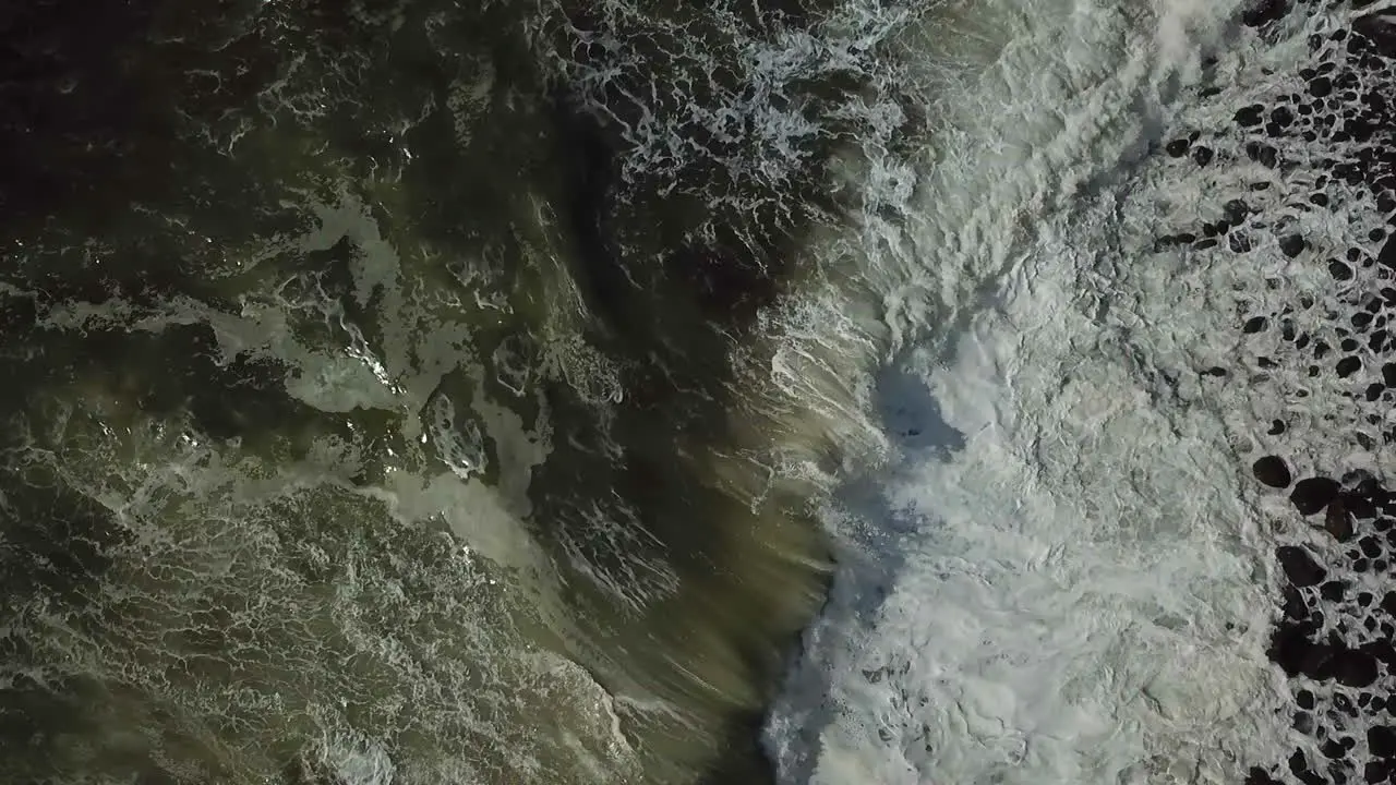 Drone shot of the waves of Madeira