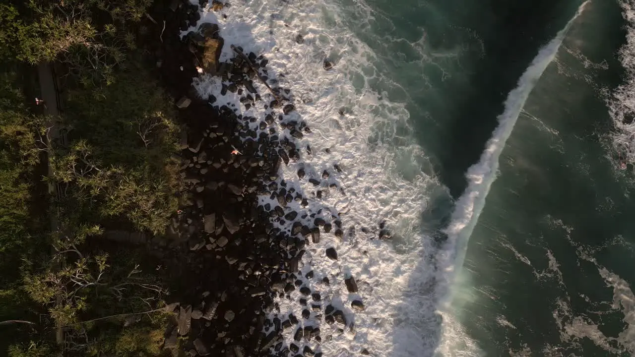 Aerial views over Burleigh Heads on the Gold Coast Australia at sunrise