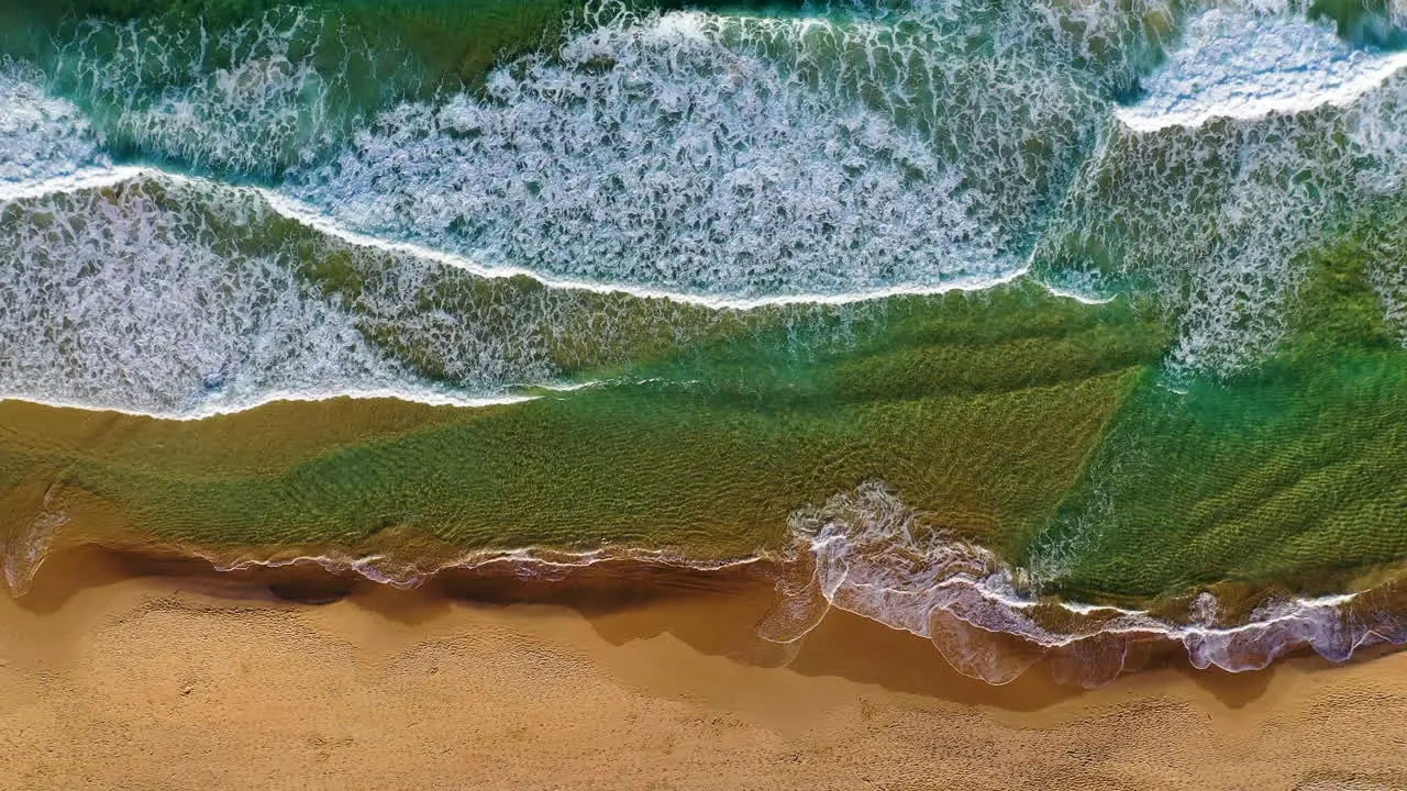 Downward angle of ocean waves at Redhead Beach Australia