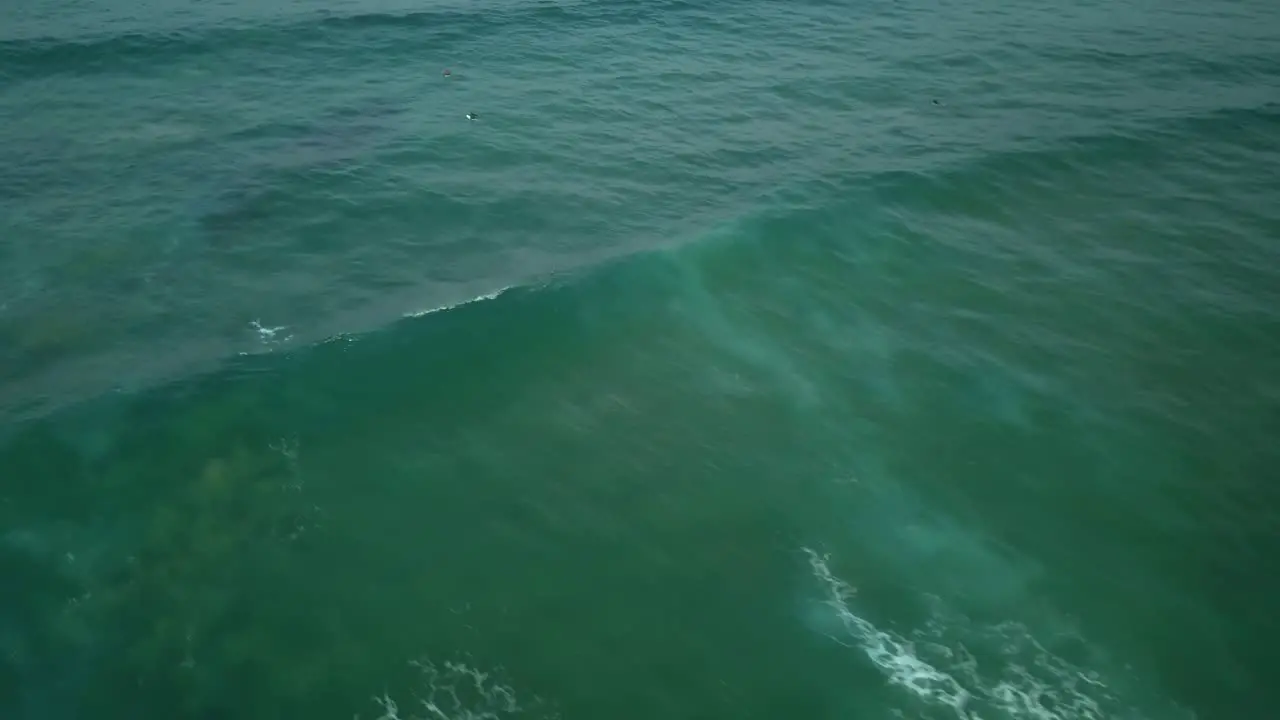 aerial view of green ocean in abano near of fort of guincho