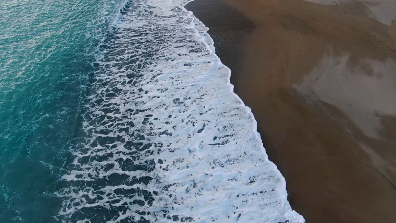 Drone view of waves in Agios georgios beach in corfu island greece