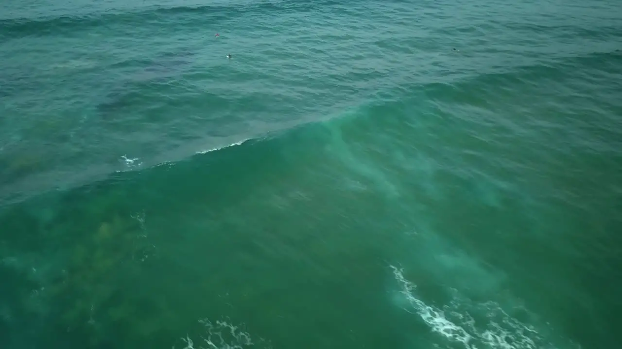 aerial view of beauty wave in abano near of fort of guincho