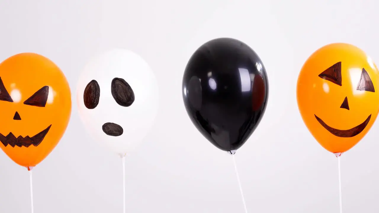 Animation of balloons on white background