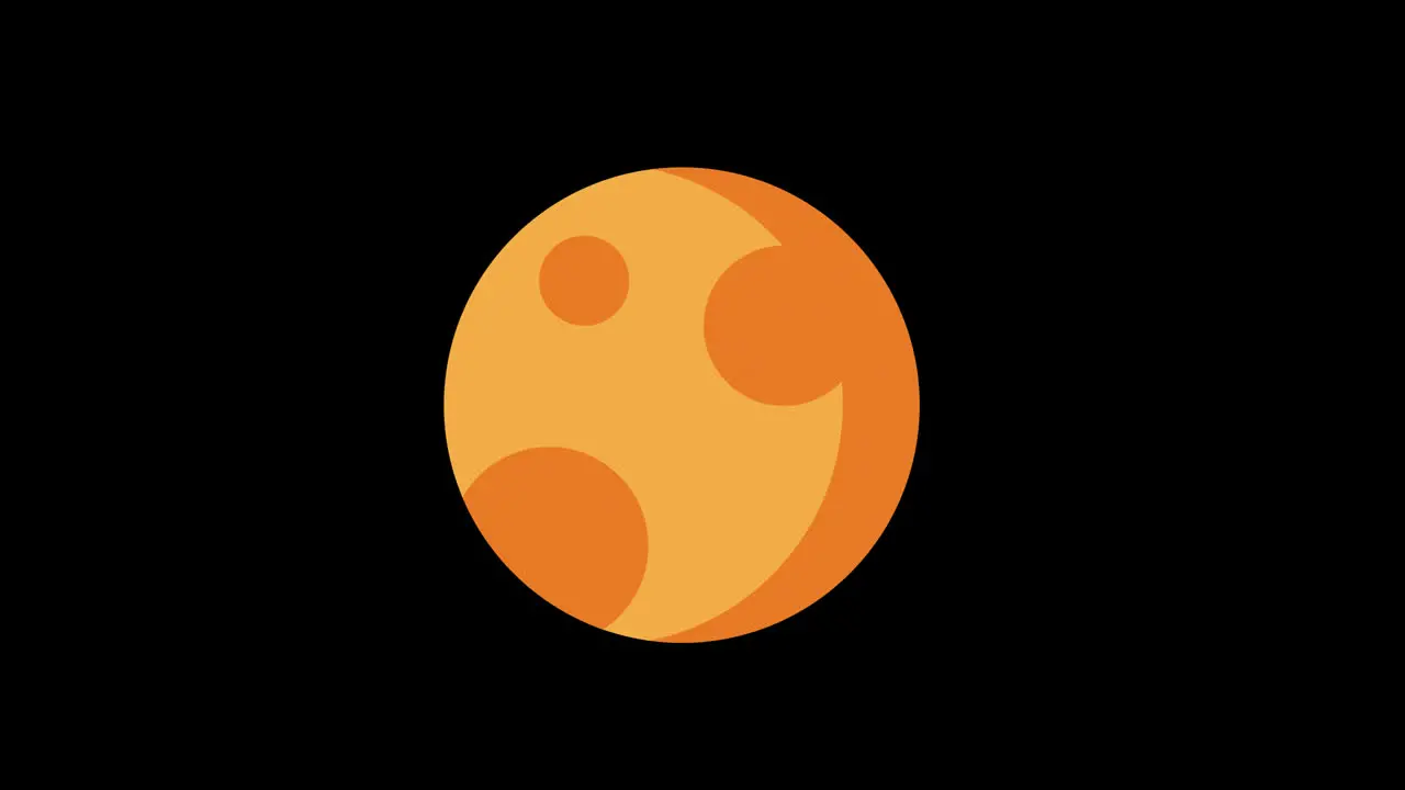 cartoon moon icon loop Animation video transparent background with alpha channel