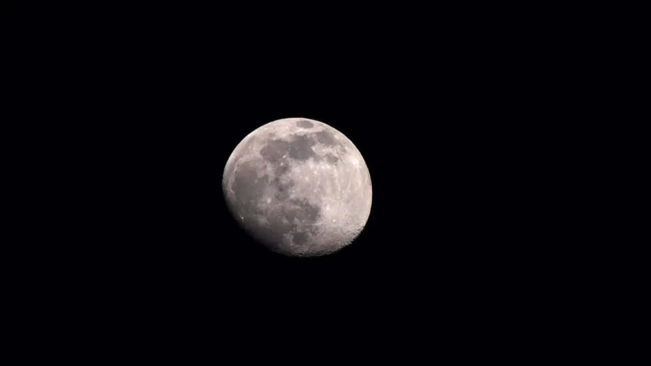 Full Moon Against Black Background Static Shot