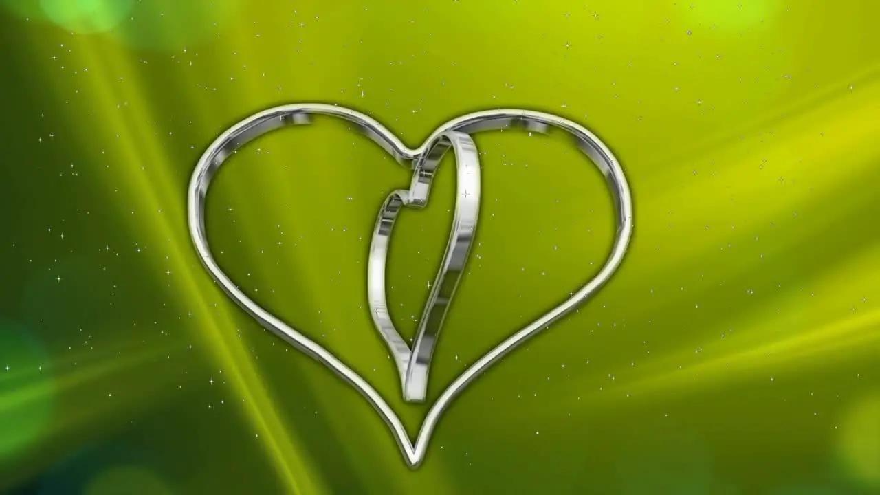 Silver Hearts on Green BG