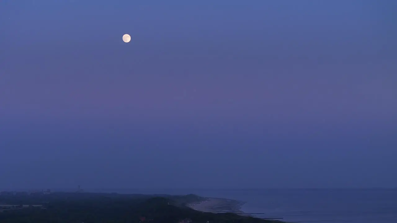 Night Sky over Vlissingen and Zoutelande Moonlit Beach Scene