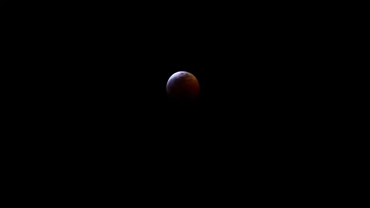 A close up shot of the "Super Blood Wolf Moon" over Los Angeles California earlier this year