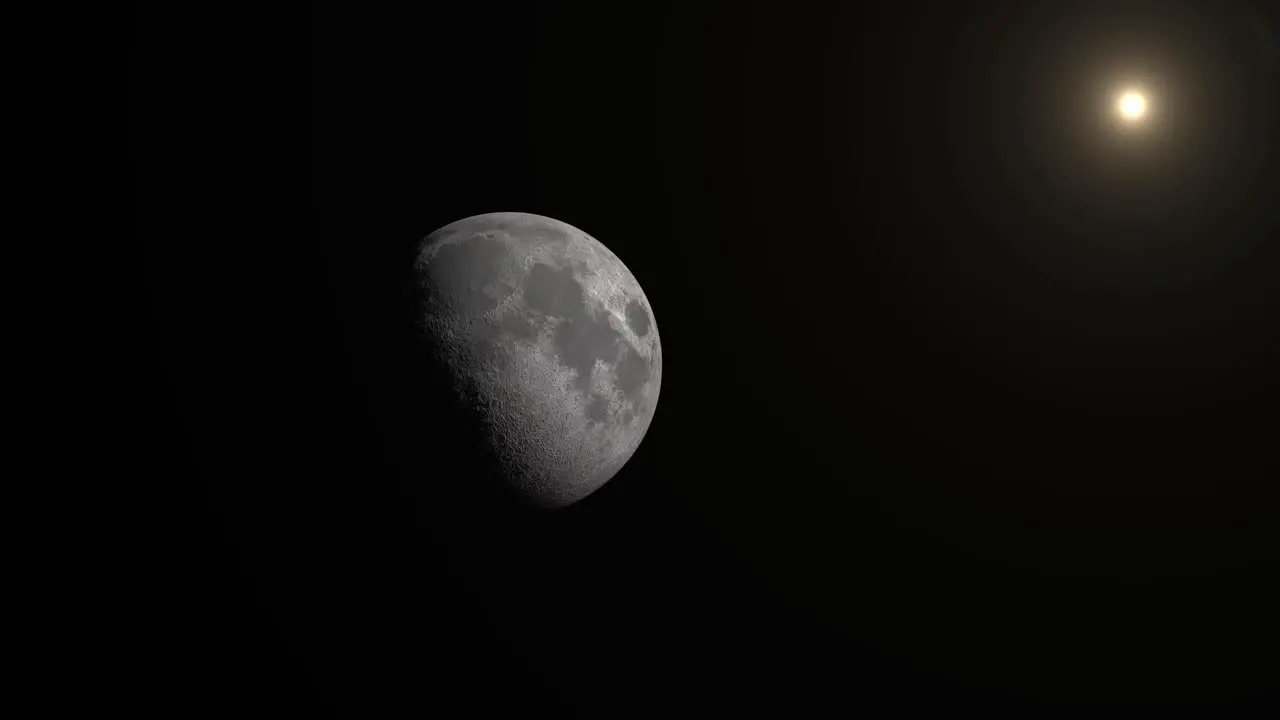 Beautiful Footage of the moon and sun in outer space