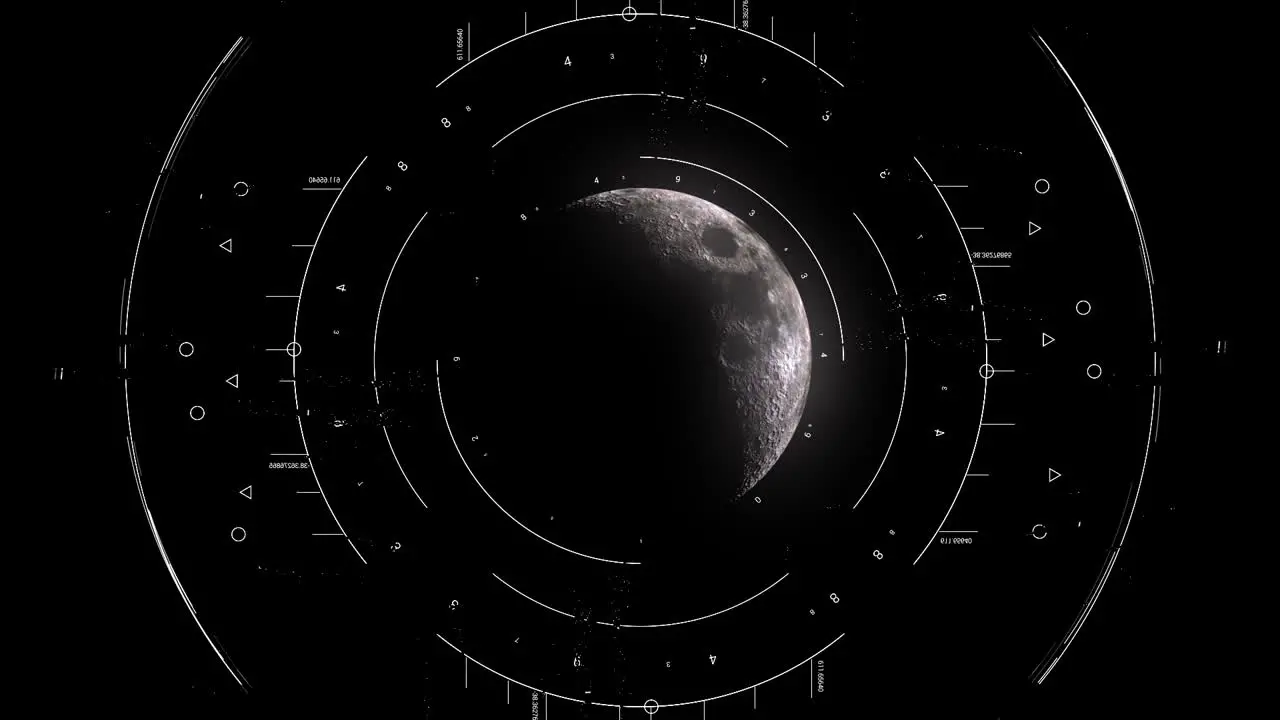 Hud display scanning half moon data with circular target