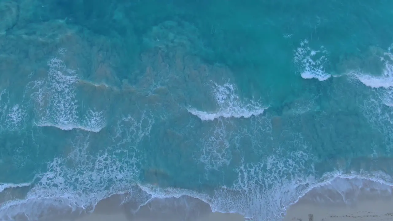 Static Aerial Shot Of The Ocean Waves Crashing On The Stunning Sherwood Beach Hawaii