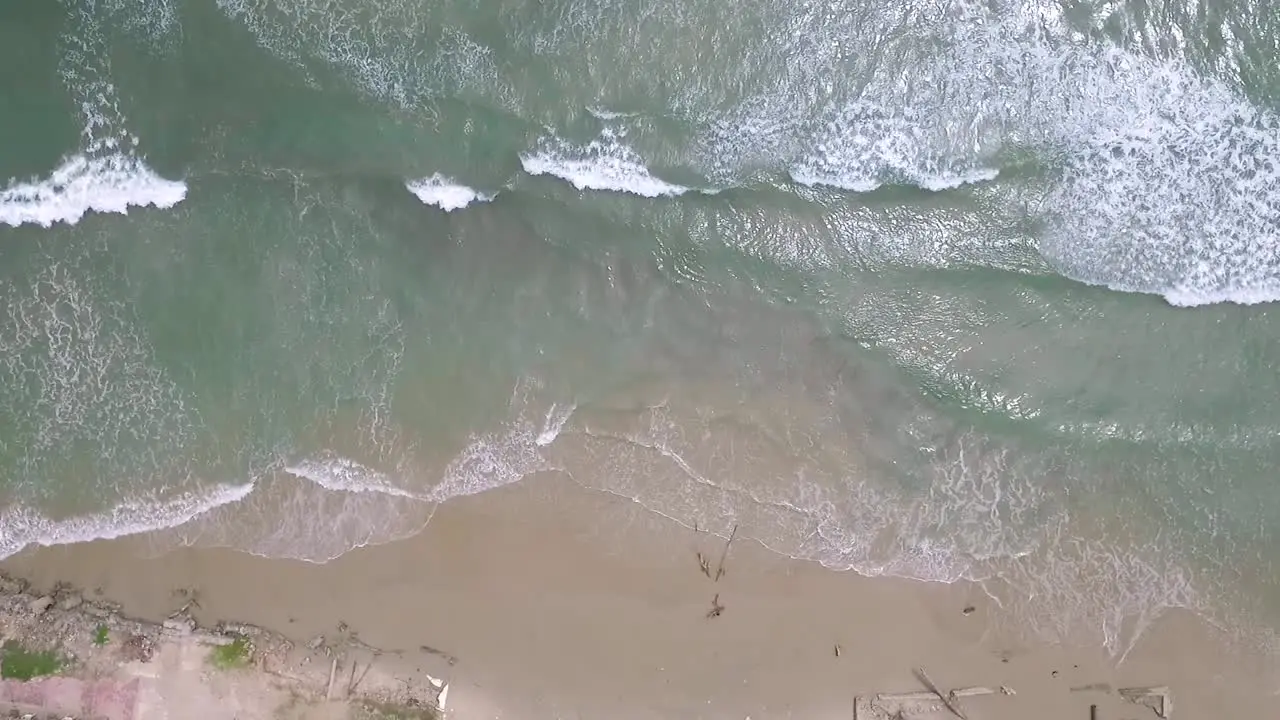 Birds eye view of a light blue Caribbean Sea in a Venezuelan beach