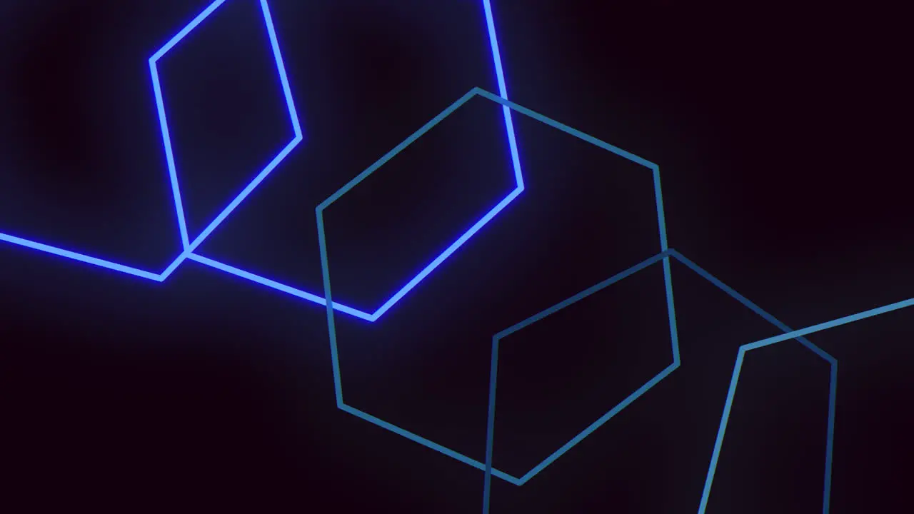 Nightclub hexagons pattern with neon blue light