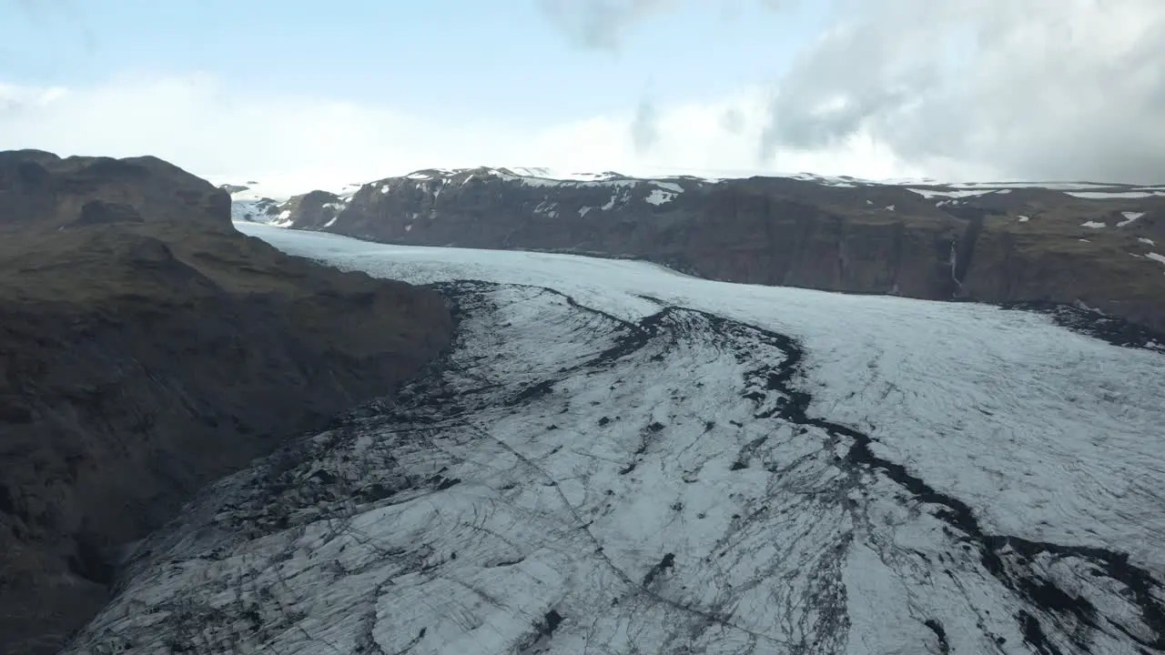 Majestic Sólheimajökull glacier in arctic Iceland landscape aerial