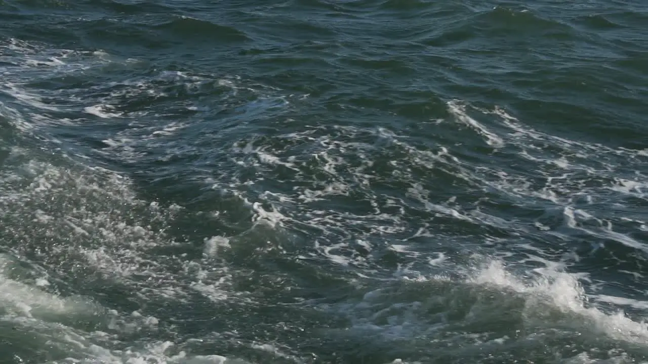 Close Up Slow Motion of Restless Ocean Waves on Sunny Day