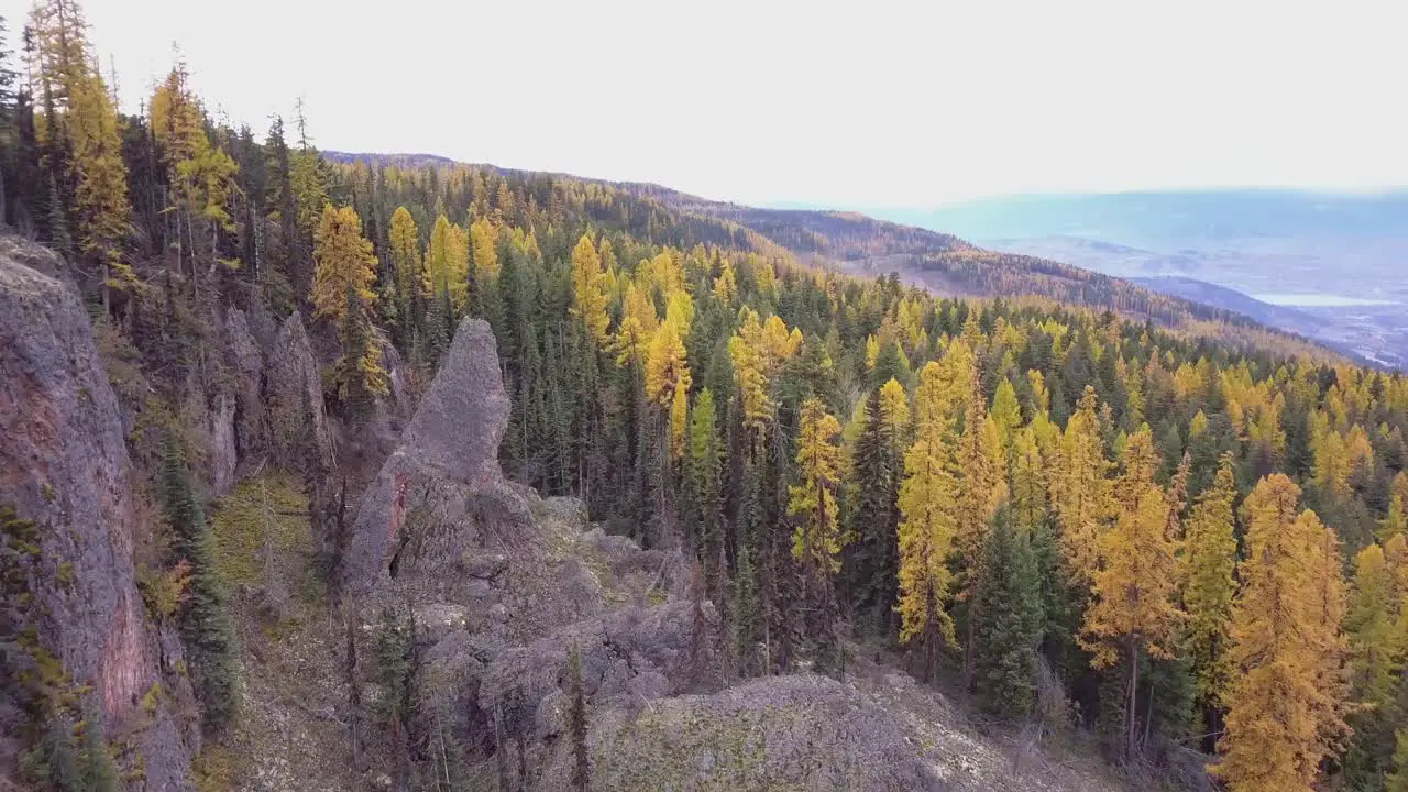 Volcanic pinnacle and fall colours