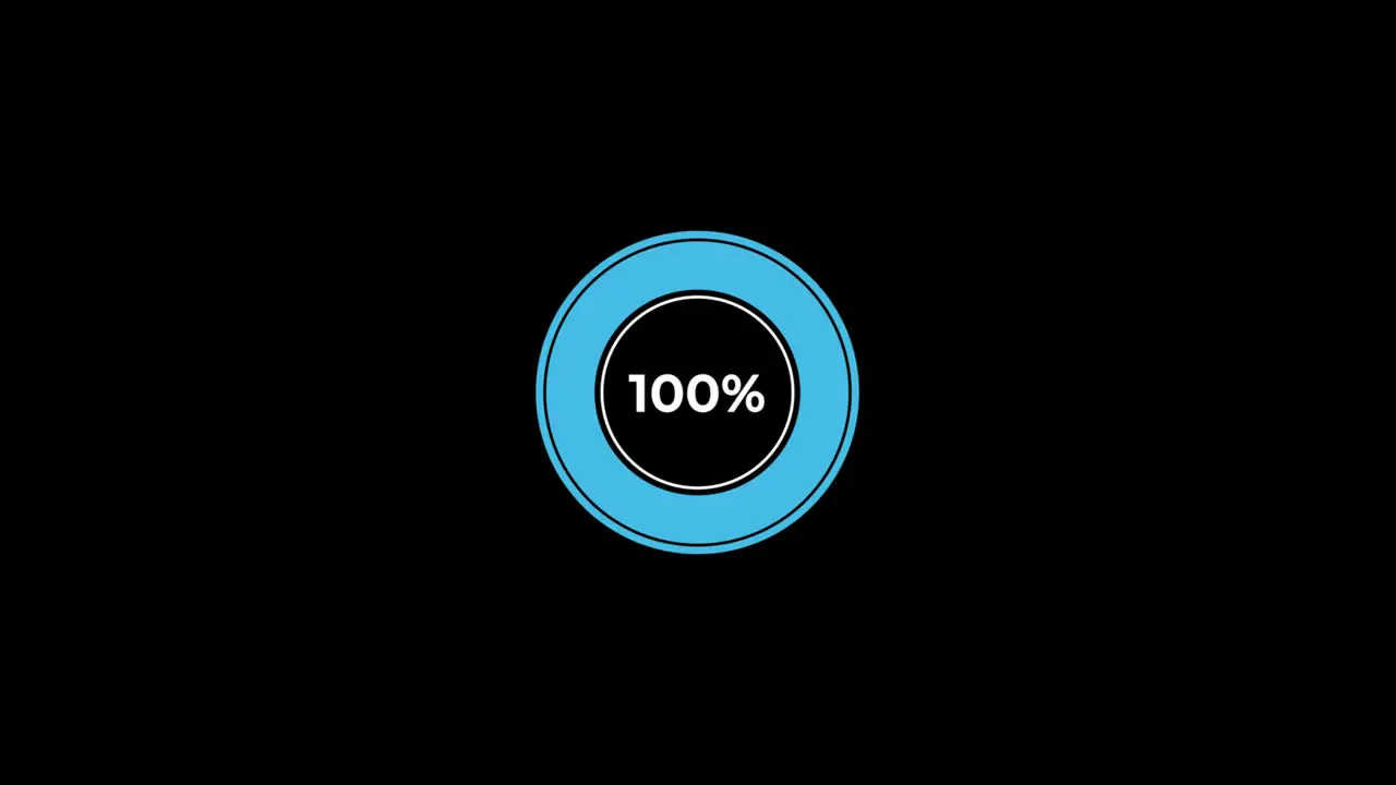 Pie Chart 0 to 100% Percentage Infographics Loading Circle Ring or Transfer Download Animation with alpha channel