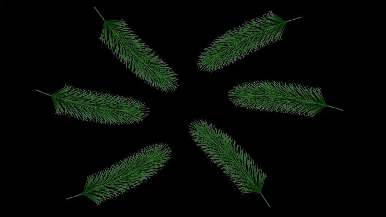 Christmas leaf animation decoration Ornament transparent background with alpha channel