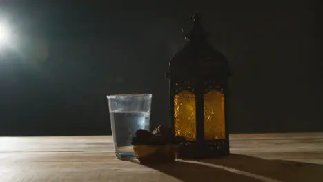 Tracking Shot of Smoke Pouring Out of Lantern During Ramadan Celebrations