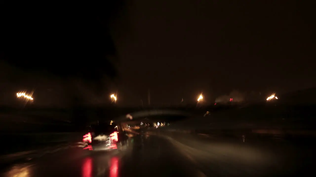 Timelapse car ride through the streets of Paris France at night