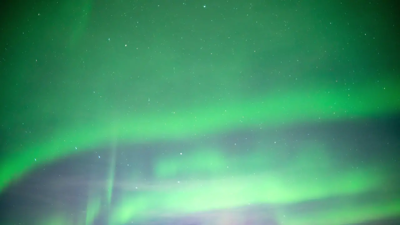 The northern lights or Aurora Borealis putting on a spectacular evening display in northern Alberta Canada