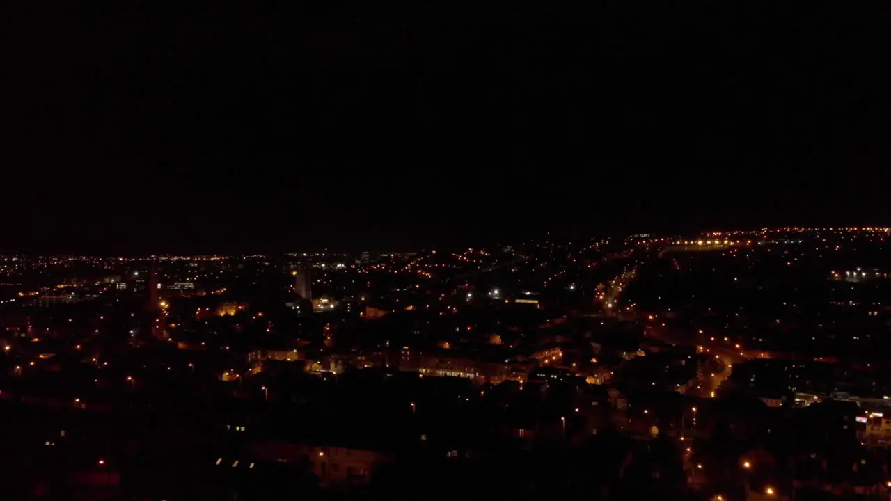 Drone Shot of a City in the Night