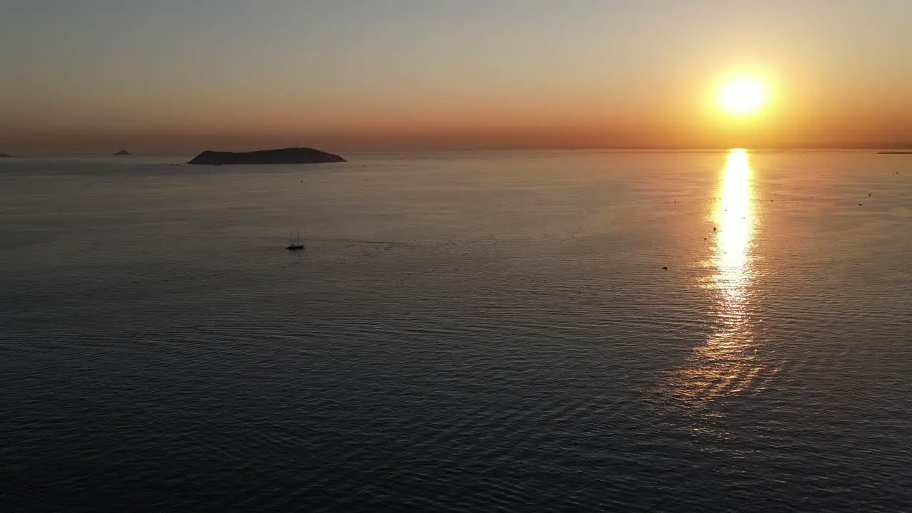 Aerial View Sunset Island Istanbul