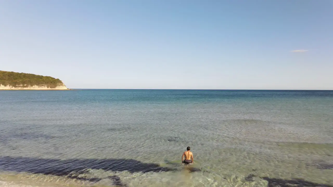 Swimming Sea Aerial Drone