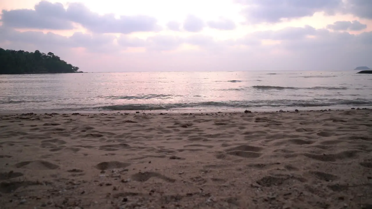 Sunset with empty beach sea background