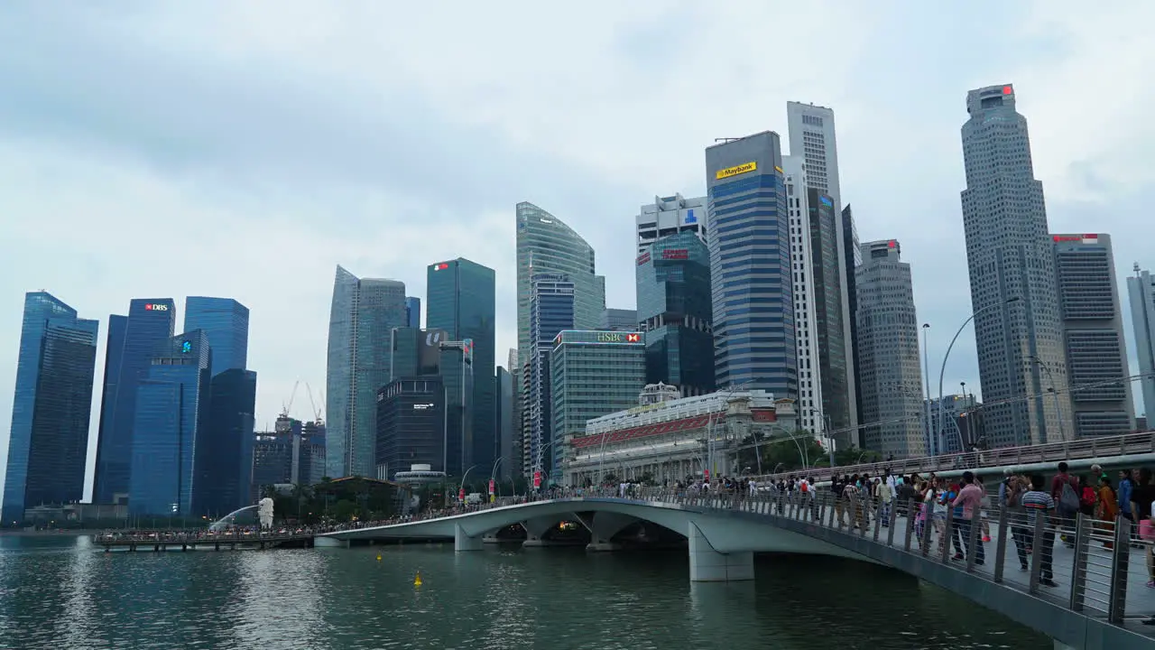 Singapore Circa Timelapse of day and night over the skyline of singapore city