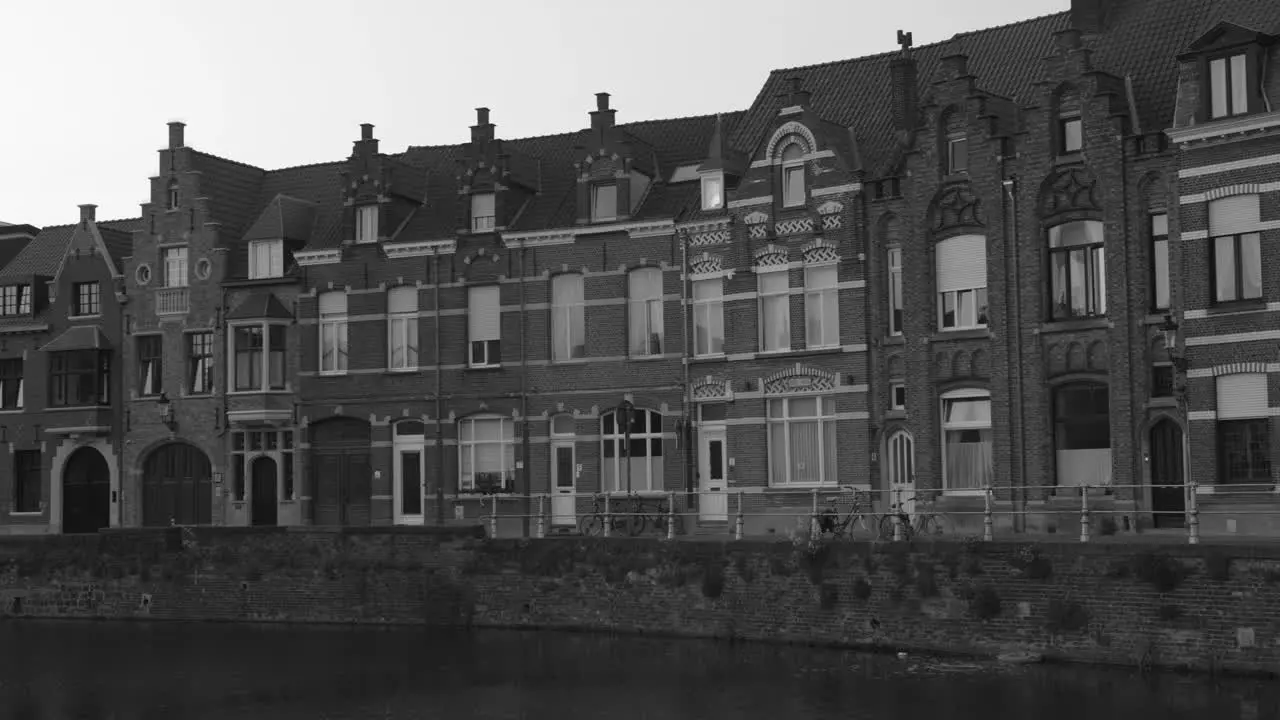 Architecture at night and in black and white in Bruges Belgium